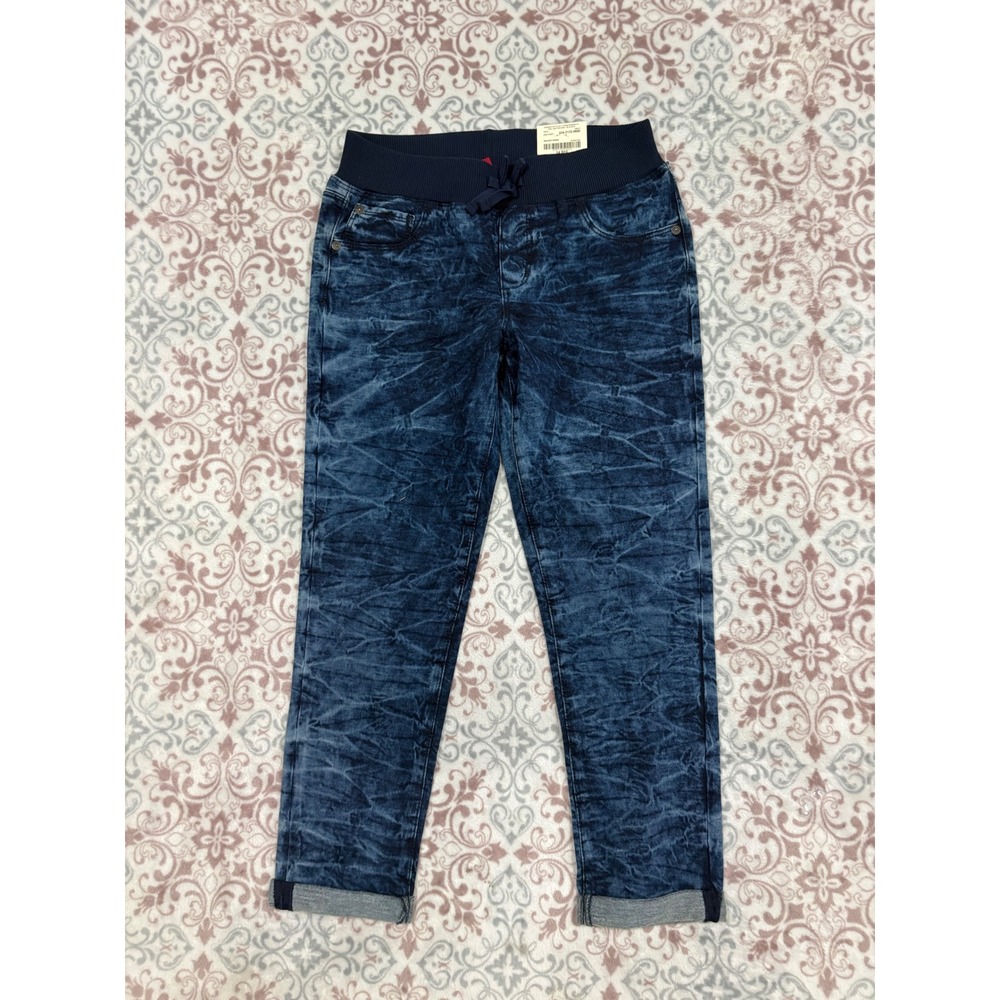 Arizona Jean Co Girls Galaxy Wash Crop Jeans Size 14 Regular Blue Acid Wash NWT